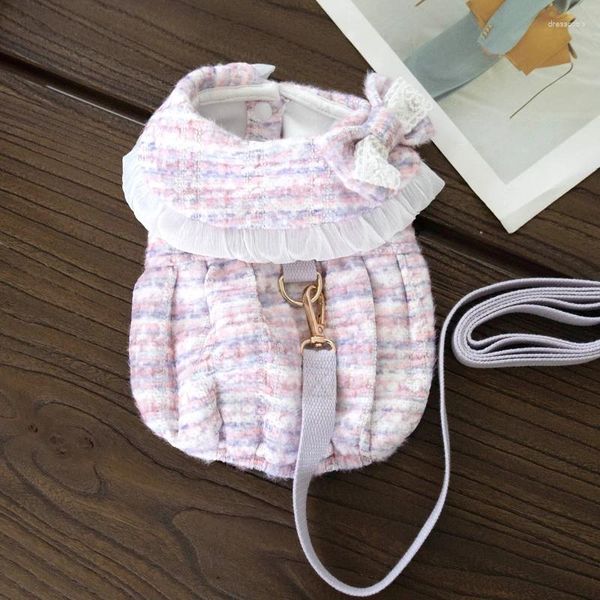 Abbigliamento per cani giacca inverno giacca da pet al guinzaglio per esterni Lead Yorkies Pomeranian Maltese Poodle Bichon Schnauzer vestiti cuccioli vestiti xs