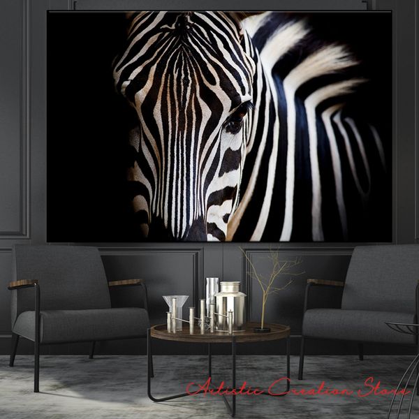 Zebre su tela animale dipinti immagini di poster in bianco e nero arte foresta arte arte a strisce uffici nordici decorazioni per la casa