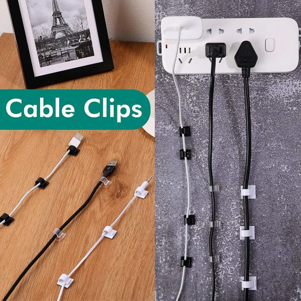 Clipes de clipes de organizador de cabos WIRECHER Holder Earphone Mouse Cord Protector Car Home Gerenciamento de cabo USB GLAMP GRAMPO DE ADESIDADE