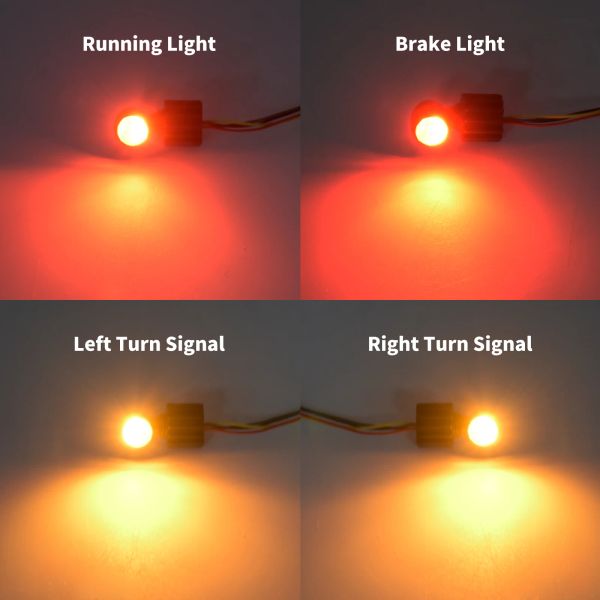 Motorrad -Blinker LED Mini Bremslicht vorne Hecklampe Schwarz/Chrom Universal für Harley Touring Softail Sportster