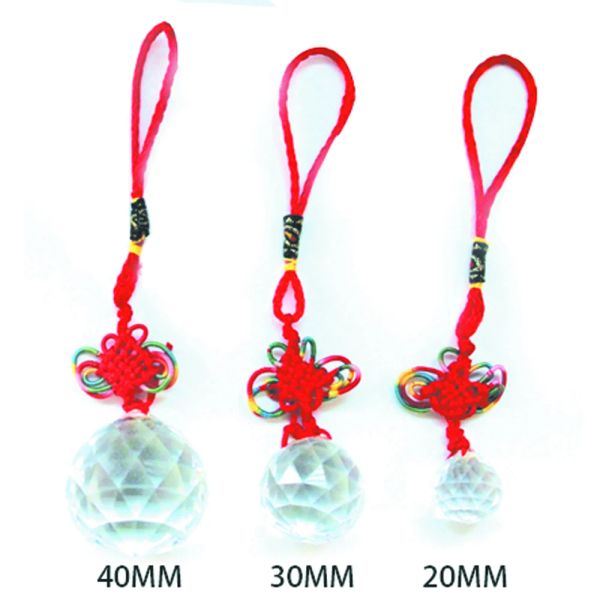 20 мм/30 мм/40 мм прозрачный хрустальный шар -шар Фэн Шуи Шал Призму с китайским узлом солнце