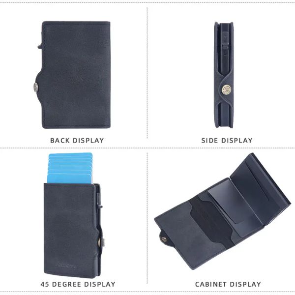 Baellerry New Mini Rfid Men Card Wallets Nome incisione Short Mash Pulses Simple Slim Card Holder Brand Popup Wallet