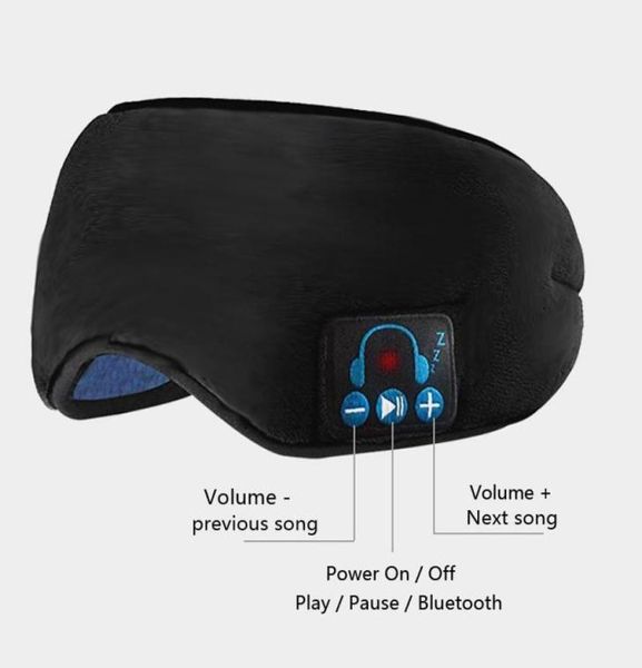 Kopfhörer Ohrhörer Bluetooth 50 Hörphone -Augenmaske schlafende Farbtöne Waschbarer Stereo -Musikabdeckung mit Microfon6054210