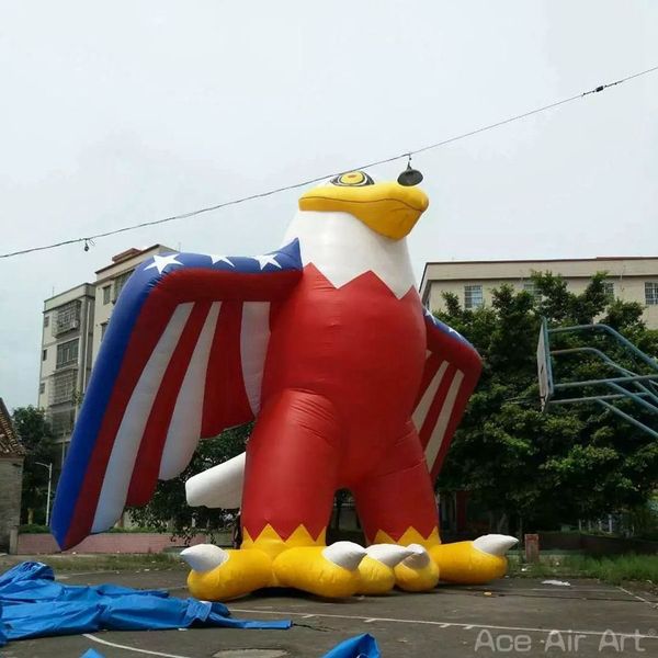 8mh (26ft) Novo design Inflatable Eagle Cartoon Modelo Animal voador fofo com soprador de ar para decoração de desfile/pastagem