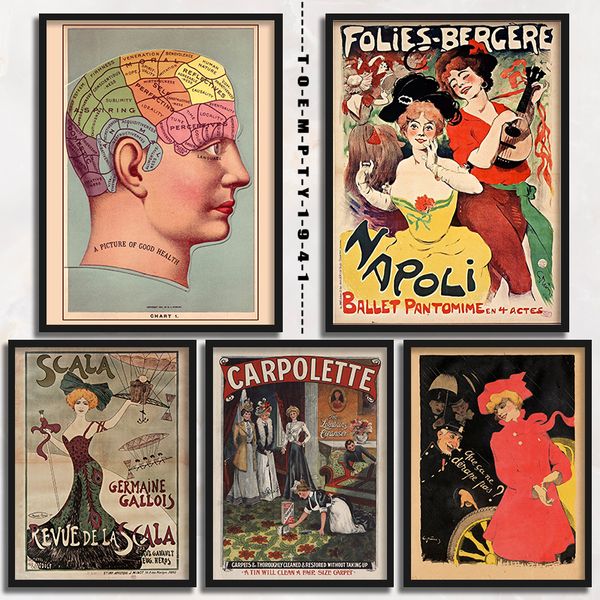 Leben in Paris Vintage Poster Leinwand Druck 1901 Jahre französische Werbung Kunst Malerei Drucke Wanddekoration Retro Home Room Dekoration