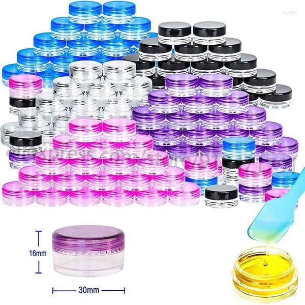 Garrafas de armazenamento 100Pieces 5g Clear Pink Plastic Pot Jars