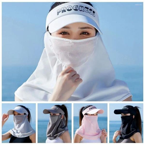 Cappelli larghi brim Anti-UV a cilindro vuoto con maschera per la protezione solare berretto da baseball berretto da sole traspirante per la copertina