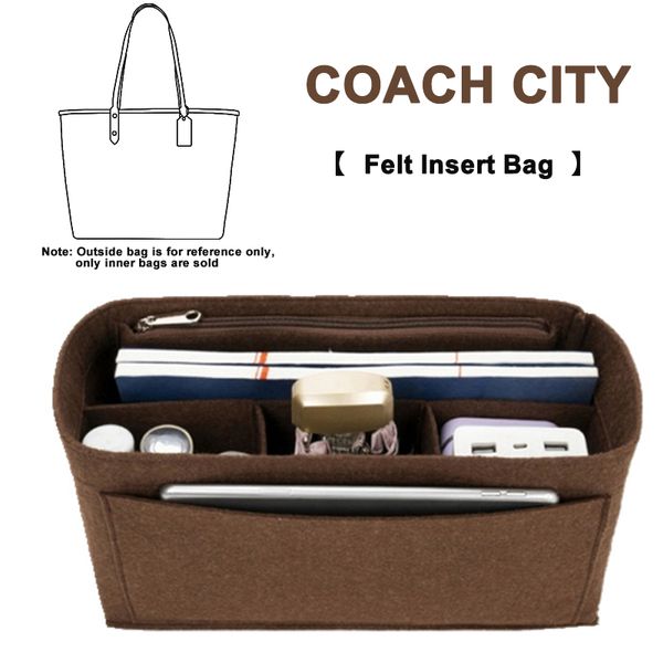 Evertoner Felt Insert Borse Organizer per Coch City Tote Makeup Borsebag Organizzatore Travel Pulsa interna cosmetica all'interno delle borse