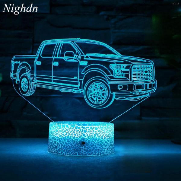 Ночные огни nighdn 3d иллюзия пикап -грузовик светильник светодиодные лампы прикроватный зал.