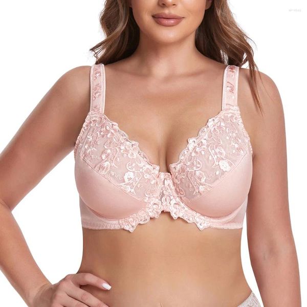 Bras Women Fashion Sexy Lace reggiseno plus size Bralette Coppa Full Cup Underwire non pagata di lingerie B C D E F G H