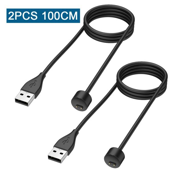 2pcs 100cm/50cm Cabo de carregamento USB para Xiaomi Mi Band 5 6 7 Dock de carregamento para Xiaomi Miband 6 Charger de Wired Smart Watch Acessório