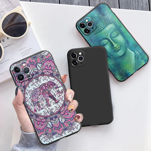 Resumo Buda Mandala Soft Case para iPhone 14 11 12 13 Pro xs máx.