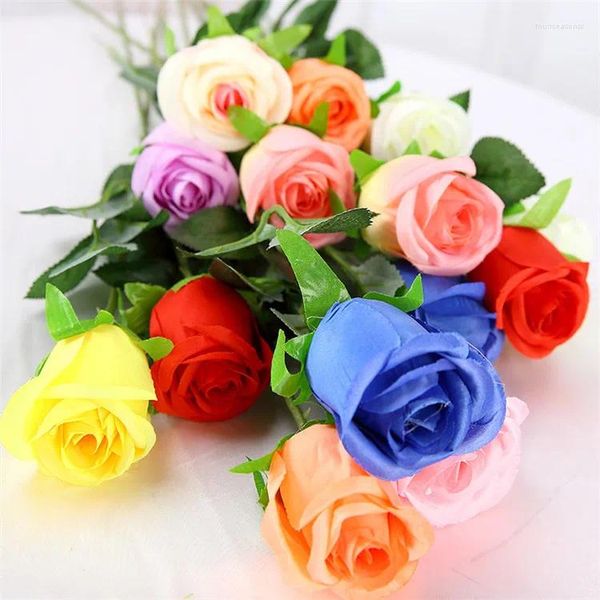 Dekorative Blumen (10pcs/Los) frische Rose künstliche echte Berührung Home Dekoration für Hochzeitsfeier oder Geburtstagsdekorblum Blume