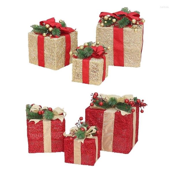 Decoração de festa 3pcs/set Christmas Gift Boxes Festivals Decor Supplies Present