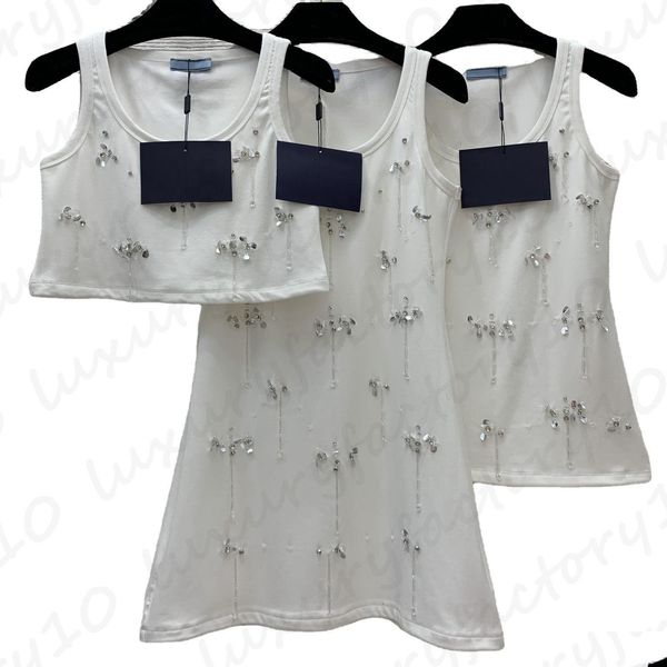 Roupas de camisetas ao ar livre bordadas com diamantes tanques de malhas Tampa Mulheres Suspendas Três tags de vesti