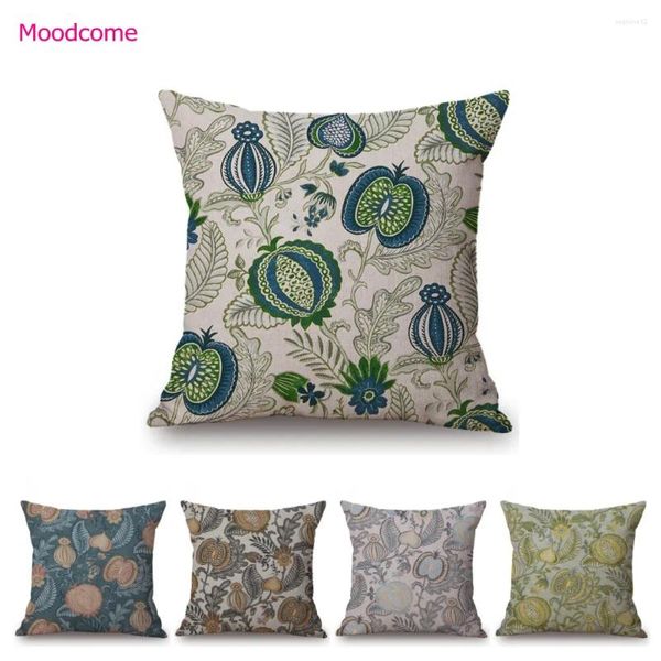 Kissen Morris Muster Winter Früchte Blumenpflanzen Klassische Motiv Art Navy Blue Bam Sofa Wurf Hülle Elegante Abdeckung