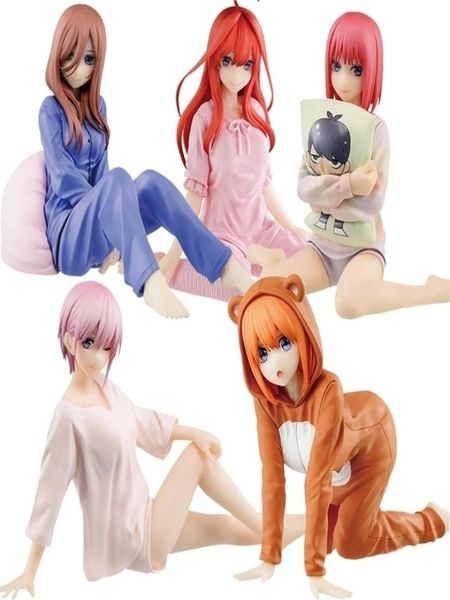 Figuras de brinquedos de ação nakano ichika nino miku yotsuba itsuki figura pijamas o modelo quintessial quintuplets modelo brinquedão boneca 22108279091