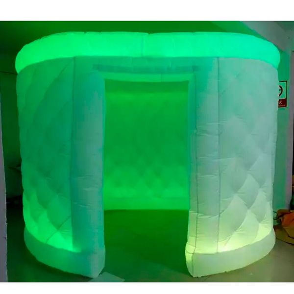 Forma oval 360 inflável cabine de gabinete de diamante RGB LUZES LED LUZES LED Photobooth para casamento de festa