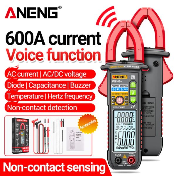 ANENG PN102+ Многометровый показатель энергетического измерителя 600A Высокий ток трансформатор зажимать Home Voice Control