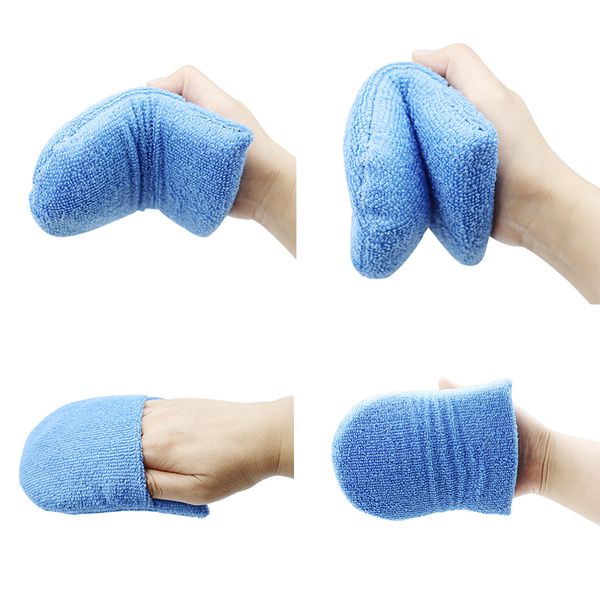 Yumuşak Microfiber Araç Balmumu Aplikatör Eldivenleri Pilising Sünger Balmumu Köpük Aplikatör Pad Yıkama Eldivenleri Otomatik Detaylandırma Temizleme Araçları