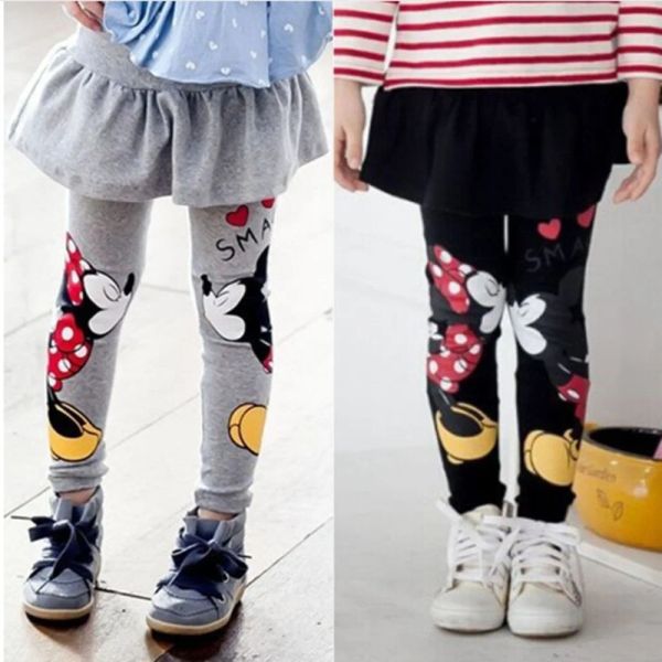 Pantaloni di pantaloni simpatici pantaloni della gonna primavera e fumetto autunnale principessa bambine pantaloni neri grigi culottes culotte calde abiti