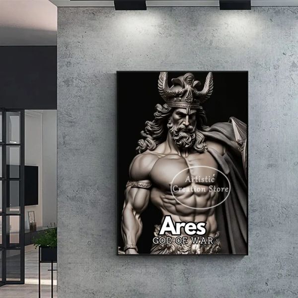Griechische Götter Mythologie Ares Leinwand Malerei Druckplakate für Raum Living Art Club Home Wanddekoration Bilder Home Decor Geschenke