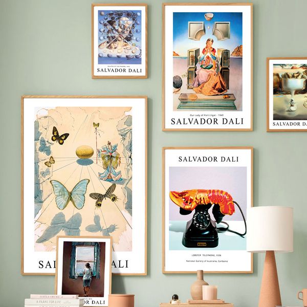 Salvador Dali surreale Venere farfalla arte della parete della frutta dipinti di poster nordici e immagini murali di stampa per decorazioni soggiorno