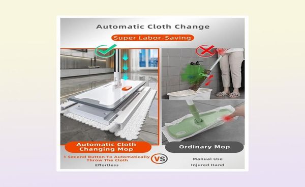 Mops Joybos Electrostatic Dust Mop Wash Ondayable Flat Mop 360 ° вращающаяся спиновой шваброй Lazy Автоматическая очистка.