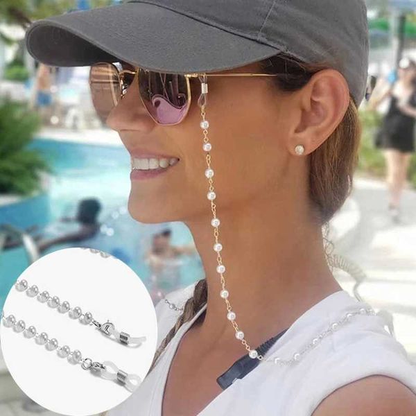 Correntes de óculos Correntes femininos Cadeia de pérolas de pérola amarra os óculos de sol dos óculos de sol da moda da moda Chain Chain Chain Casual Eyewear Acessórios C240411