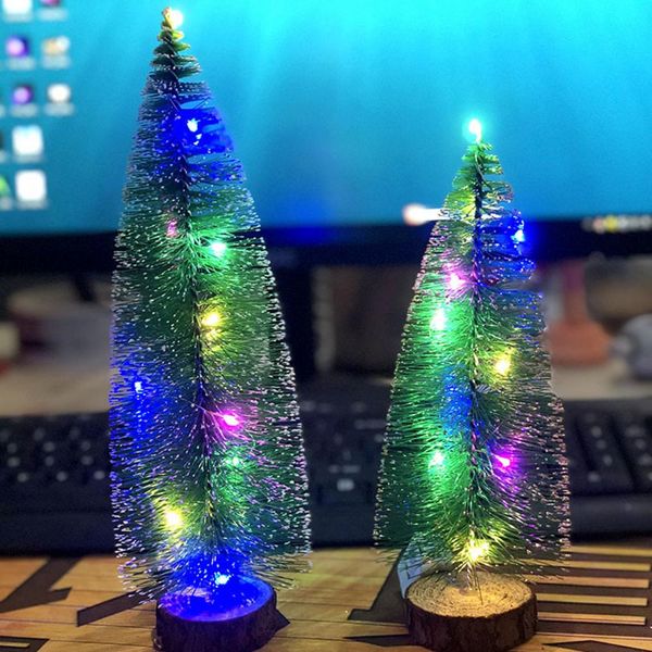 Mini árvore de natal requintada em árvore de madeira led árvore de Natal Decorativa Decorativa Decorativa Pine