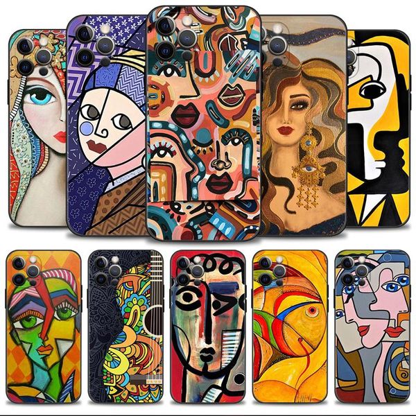 Picasso Abstract Art Painting Phone Hülle für Apple iPhone 15 14 13 12 11 Pro Max 13 12 Mini XS Max XR X 7 8 Plus Cover