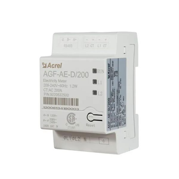 ACREL UL AGF-AE-AE 1-wire Monitoraggio dell'energia solare Monitoraggio dell'energia con 2 Sensore di corrente da 200A core diviso RS485 MODBUS-RTU