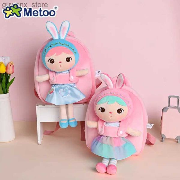 Rucksäcke Plüsch Rucksack Metoo Doll Kinderspielzeug Füllung Kaninchen Plüsch Spielzeuggirl Neugeborene Baby School Umhängetasche Kindergarten Y240411