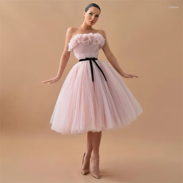 Платья для вечеринок румянец розовый тюль формальный выпускной выпускной выпускной