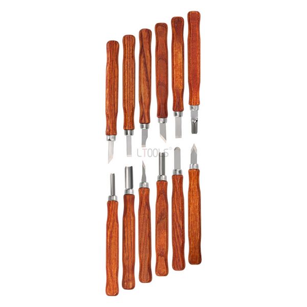 12pcs/set manico in legno intaglio intaglio calpello strumenti di bisturi set taglierina in legno intaglio coltellino set kit di utensili per le mani sculture