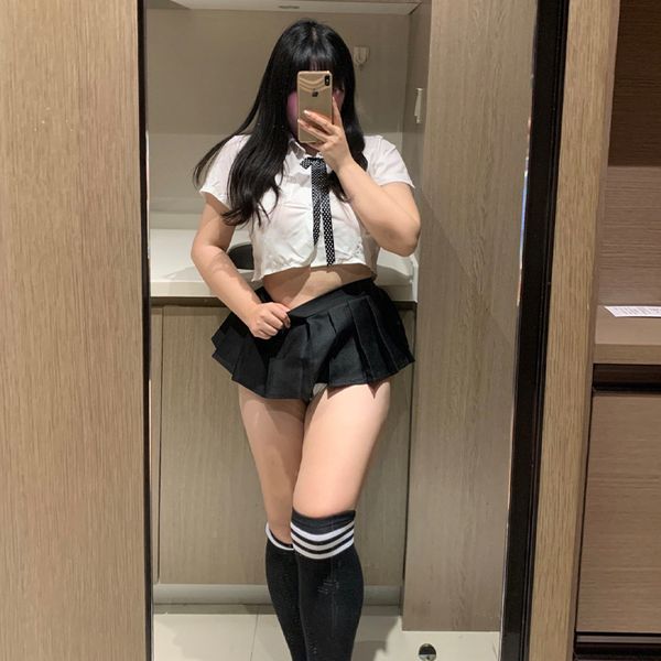 Plus Size School Girl Dessous Outfit Schulmädchen Uniform JK Japaner Stil Erwachsener Sex Roleplay Game Kostüm Minirock exotisches Set