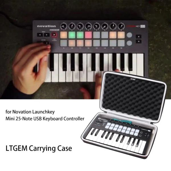 Acessórios Ltgem Eva Hard Case para Novation LaunchKey Mini Mk2 Teclado Controlador Travel Traga Bolsa de Armazenamento para SanunchKey Mini Mk2