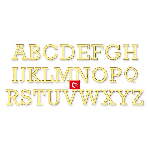 A-Z English Letter Gold Акриловый торт Topper С Днем Рождения Свадебная вечеринка Кекс Торт украшения торт. Островая буква 10 см.