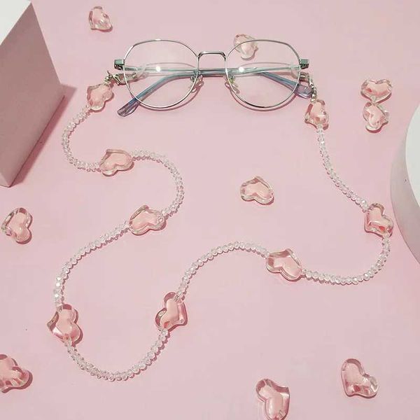 Brillenketten koreanische Retro -Perle Metallkristallgläser Kette Gesichtsmaske Schlinge Damen Mode Sonnenbrille Tether Maske Kettenzubehör C240411