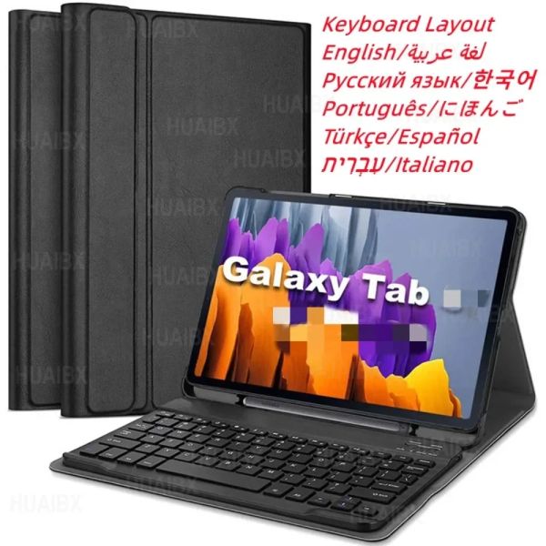 Case compatível com o Samsung Galaxy Tab S8 S7 11 'A8 2022 S6 Lite Tablet Case + teclado destacável