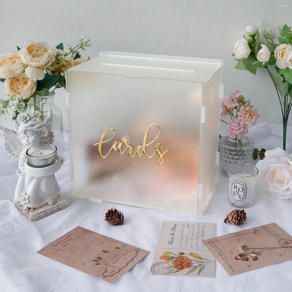 Partyzubehör Acrylhochzeitskartenbox Frosted Geschenk für Empfang Geld Brautdusche Jubiläum