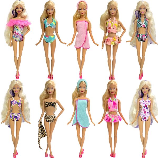 NK Offizielle neue 1/6 Doll Sommer Badebekleidung Cool Bademant Beach Sport Bikini Kleidung für Barbie Doll Accessoires Spielzeug JJ