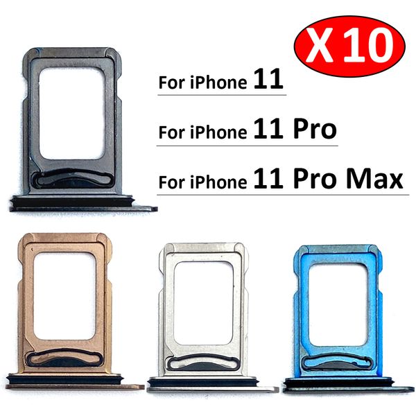 10pcs Original Neu für iPhone 11 Pro 11Pro Max Dual SIM -Karten -Karten -SD -Kartenschalen -Halteradapter