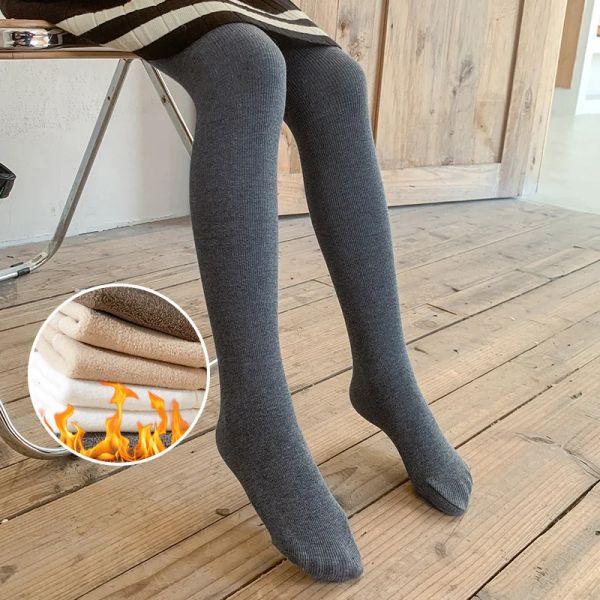 Hose Strumpfhosen für Mädchen Winter Fleece verdicken Pedalhose 8 10 12 Jahre Kinder Leggings hohe Taille warme Herbst Kinder Baumwolle Strumpfhose