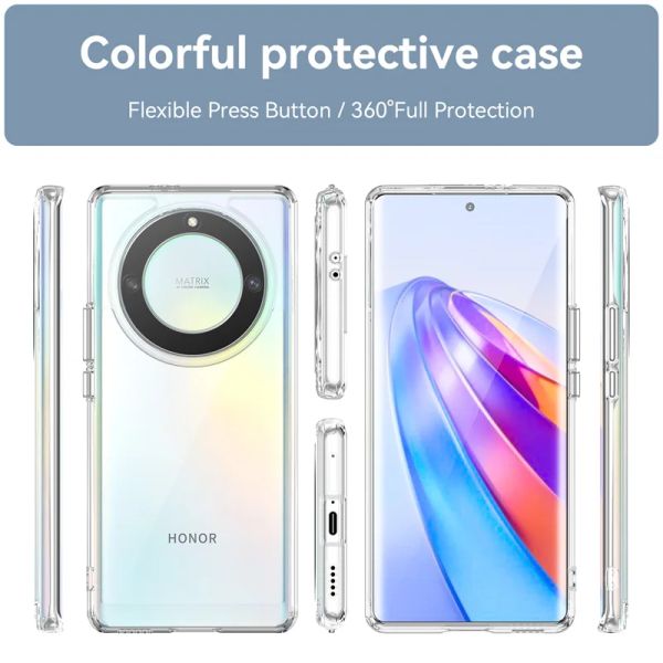 Para Honor X9a Caso Capa Honor X9a Capas Choque Back Transparent Color Clear for Fundas Honor Magic 4 5 Lite x 8 9 A x8 x9a