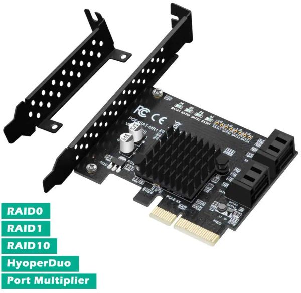 Schede 4Port SATA III 6GBPS PCIE RAID Host Controller Supporto Supporto Hyperduo SSD Tiering IPFS Porta disco rigido Multiplicatore 88SE9230 CHIP