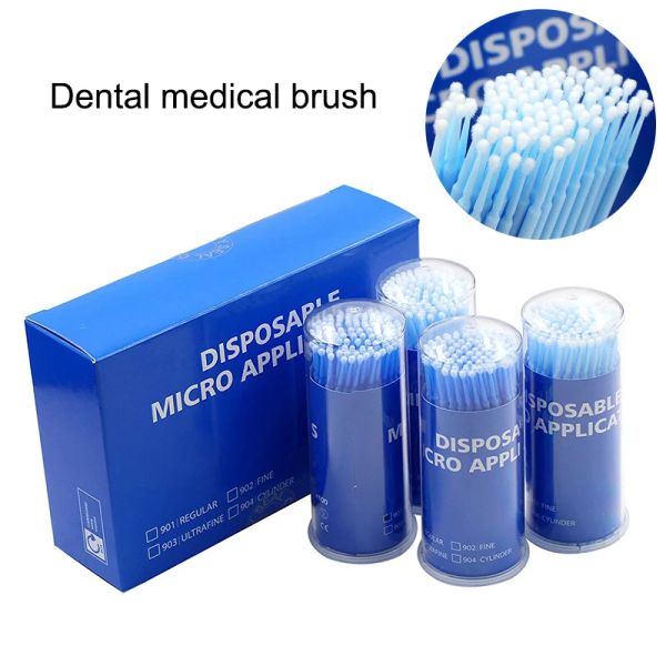 100pcs/kutu dental mikro fırça tek kullanımlık malzemeler diş aplikatörleri sopa ağız hijyen dişleri bakımı arası interdental