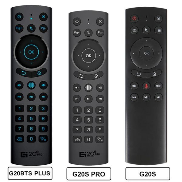 Caixa G20BTS Plus Smart Voice Air Mouse 2.4g Controle remoto sem fio LIVRA BT5.0 Giroscópio IR Aprendizagem para Android TV Box G20S Pro