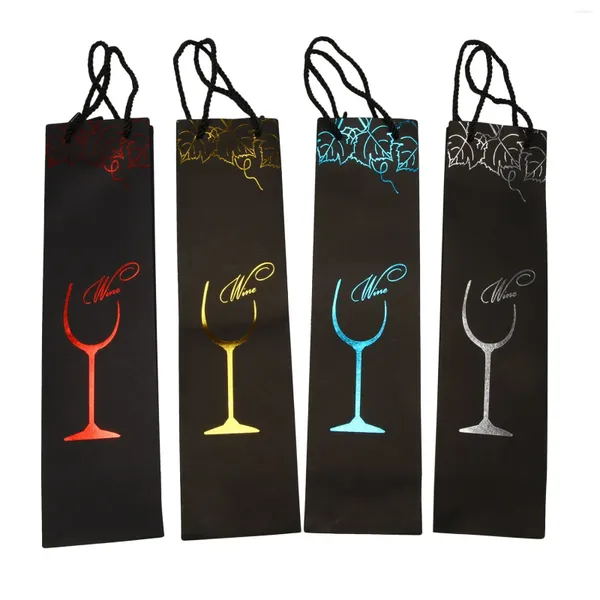 Brocada de presente 12pcs Kraft Paper Wine Bags Bol