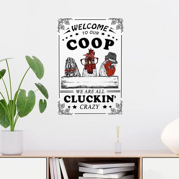 The Fluffy Butt Hut Vintage Retro Metal Sign Hot Chicks Funny Wall Art Assinando bem -vindo à nossa decoração de parede de cozinha cooperativa